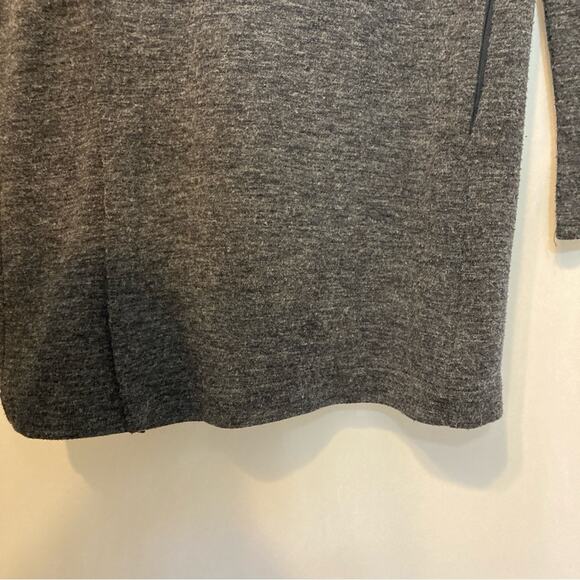 SimplyVera Vera Wang Simply Breathe Heather Gray Zip Up Cape Collar Knit Sweater - Picture 8 of 10